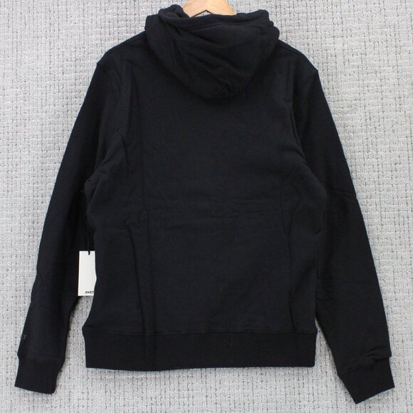 SWET Tailor Hoodie Sweatshirt Mens Medium M Black Solid Pullover Drawstring NWT - Picture 2 of 10